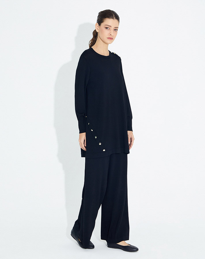 T23Y-6001 Düğme Aksesurarlı Basic Tunik - 32