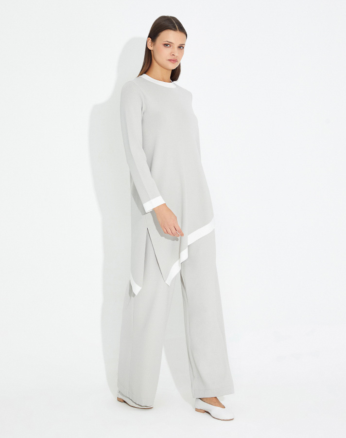 T23Y-6004 Asimetrik Kesim Triko Tunik - 2
