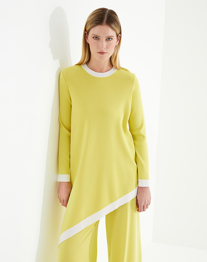 T23Y-6004 Asimetrik Kesim Triko Tunik - 7