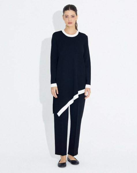 T23Y-6004 Asimetrik Kesim Triko Tunik - 9