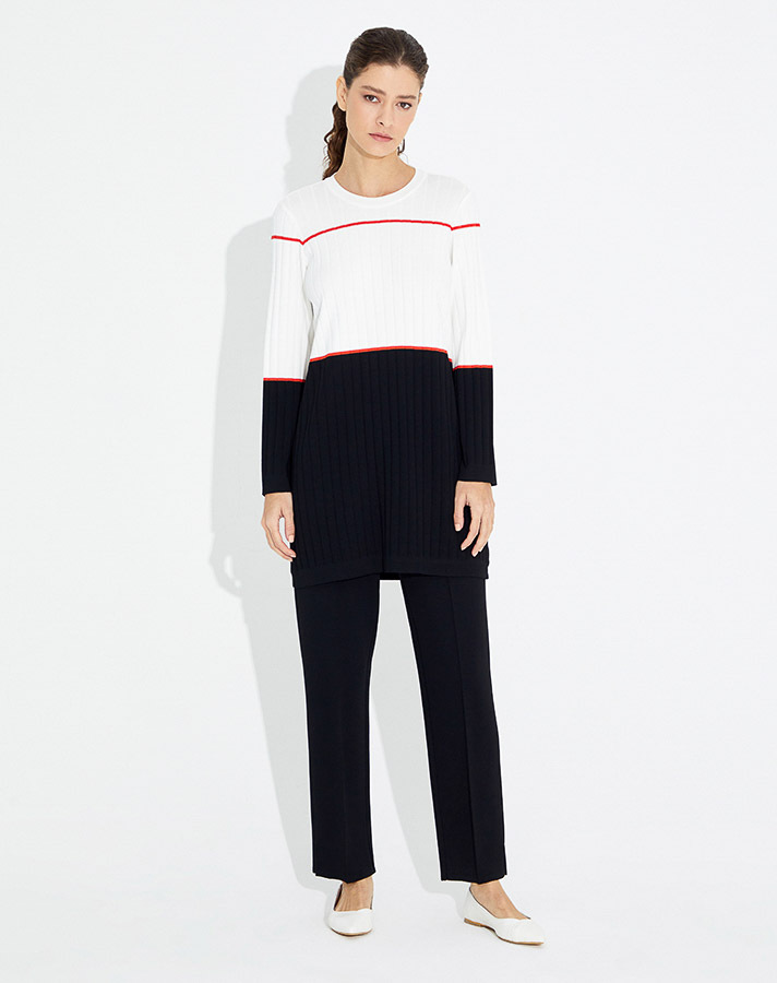 T23Y-6005 Fitilli Triko Tunik - 3