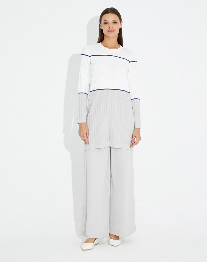 T23Y-6005 Fitilli Triko Tunik - 5