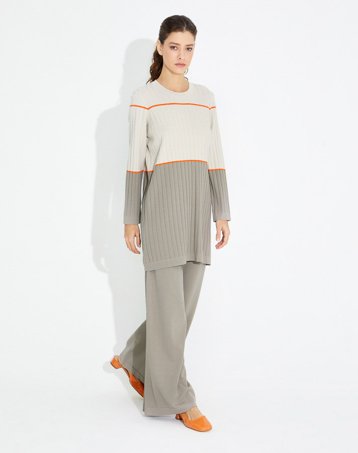 T23Y-6005 Fitilli Triko Tunik - 7