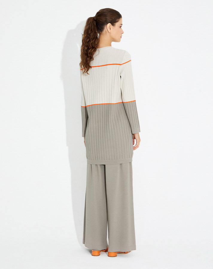T23Y-6005 Fitilli Triko Tunik - 8
