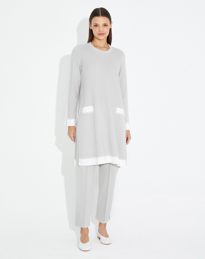 T23Y-6006 Cep Görünümlü Fitilli Triko Tunik - 7