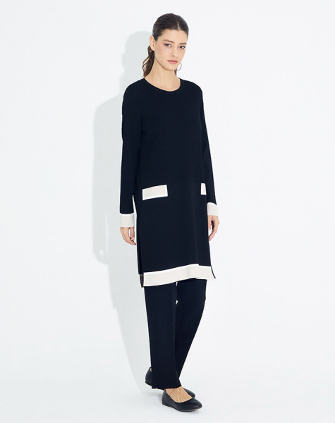 T23Y-6006 Cep Görünümlü Fitilli Triko Tunik - 9
