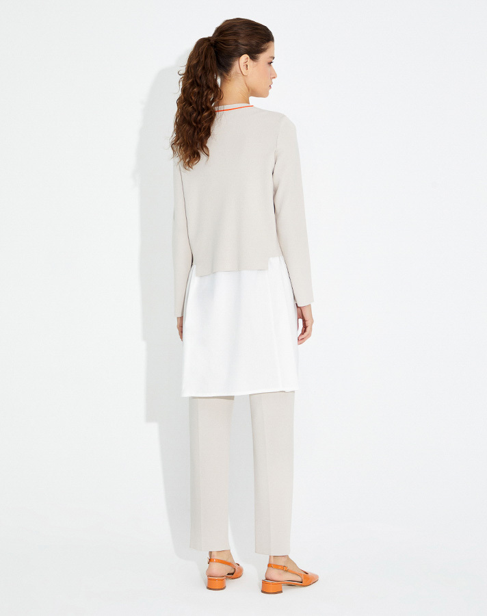T23Y-6008 Poplin Detaylı Triko Tunik - 2