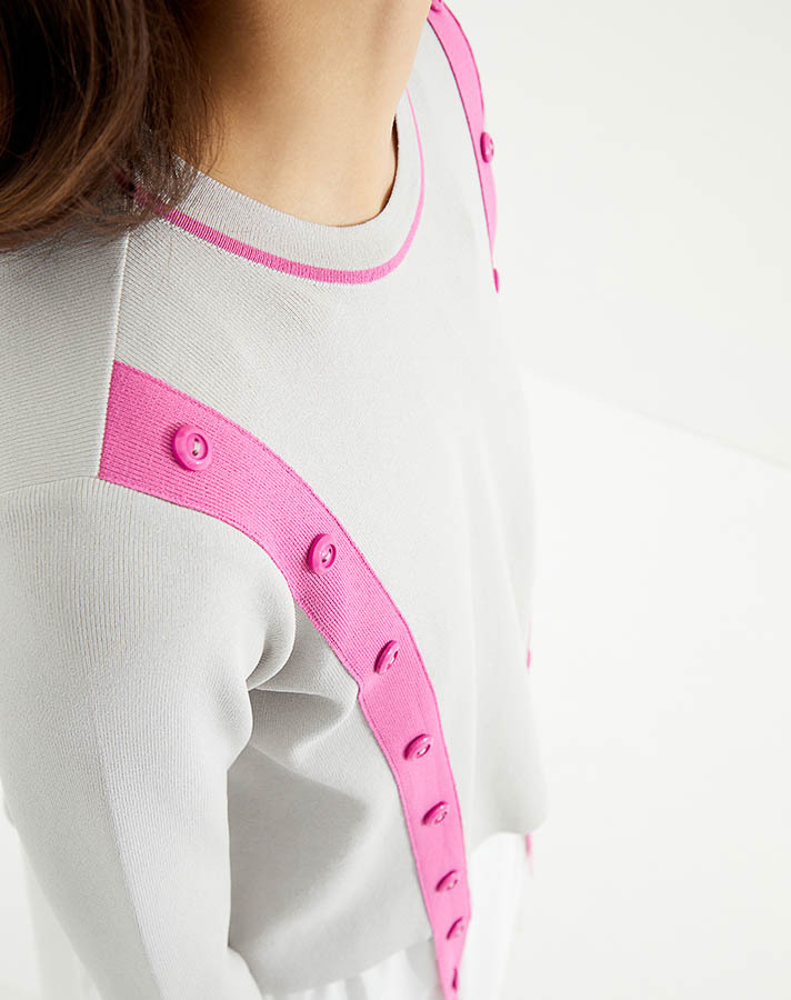 T23Y-6008 Poplin Detaylı Triko Tunik - 5