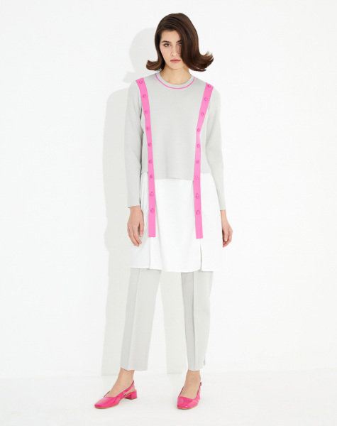 T23Y-6008 Poplin Detaylı Triko Tunik - 6