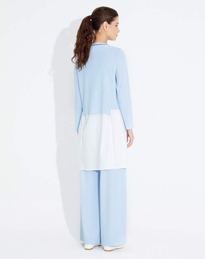 T23Y-6008 Poplin Detaylı Triko Tunik - 9