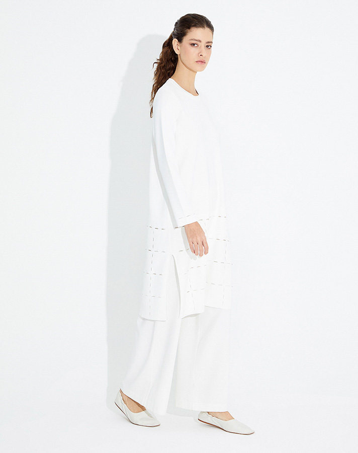 T23Y-6011 Ajurlu Triko Tunik - 3
