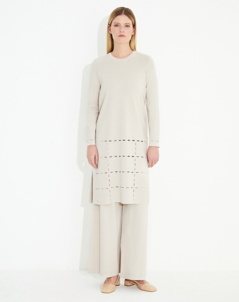 T23Y-6011 Ajurlu Triko Tunik - 5