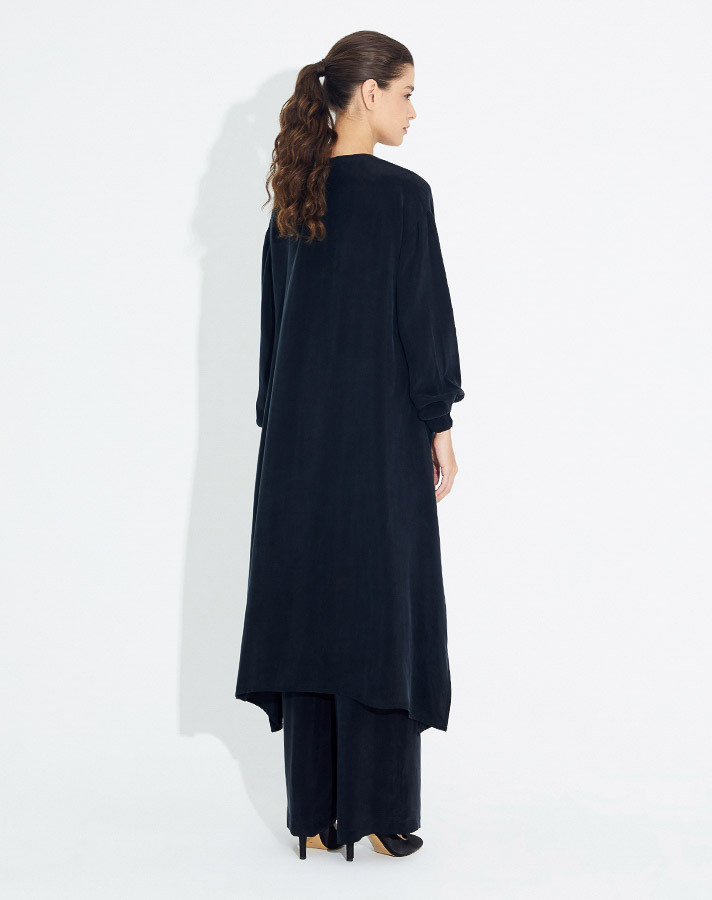 T23Y-6015 Düğmeli Kupra Tunik - 4