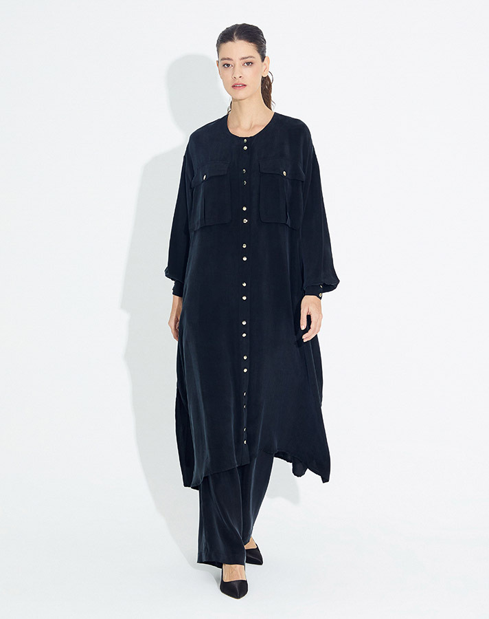 T23Y-6015 Düğmeli Kupra Tunik - 3