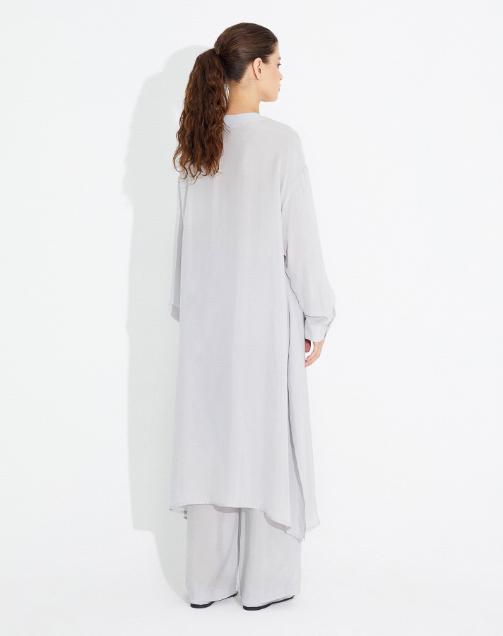 T23Y-6015 Düğmeli Kupra Tunik - 2