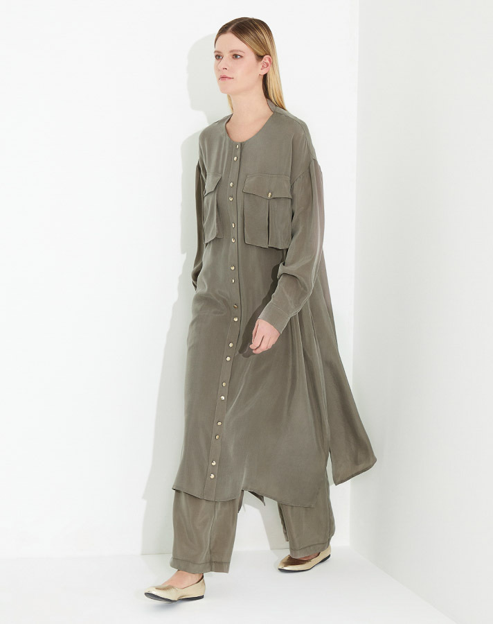 T23Y-6015 Düğmeli Kupra Tunik - 6