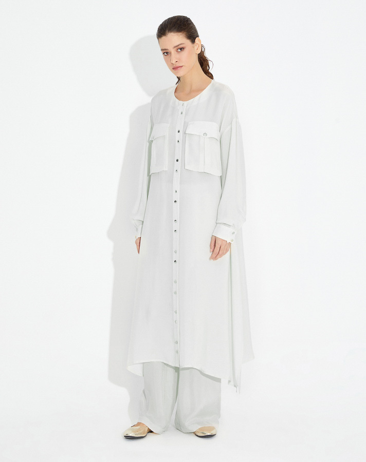 T23Y-6015 Düğmeli Kupra Tunik - 7
