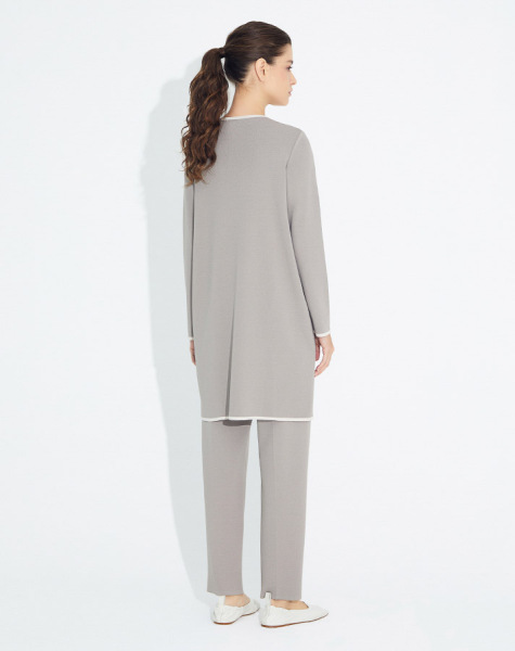 T23Y-6018 Önü Çift Yırtmaçlı Triko Tunik - 2