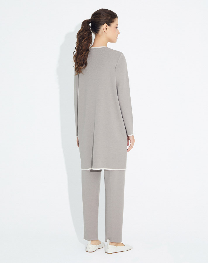 T23Y-6018 Önü Çift Yırtmaçlı Triko Tunik - 2