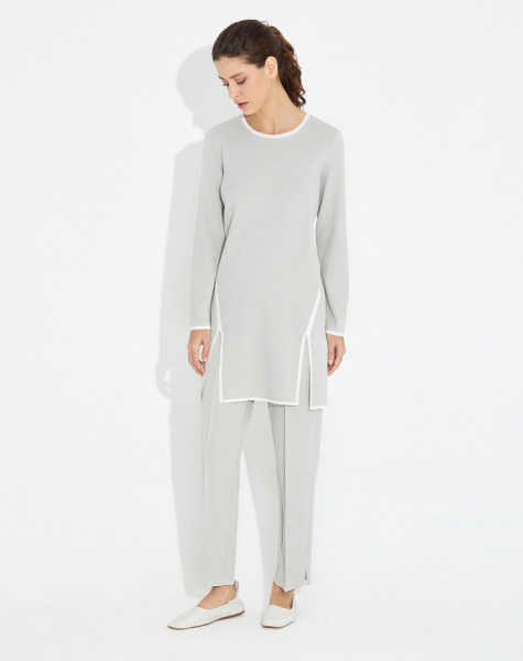 T23Y-6018 Önü Çift Yırtmaçlı Triko Tunik - 8