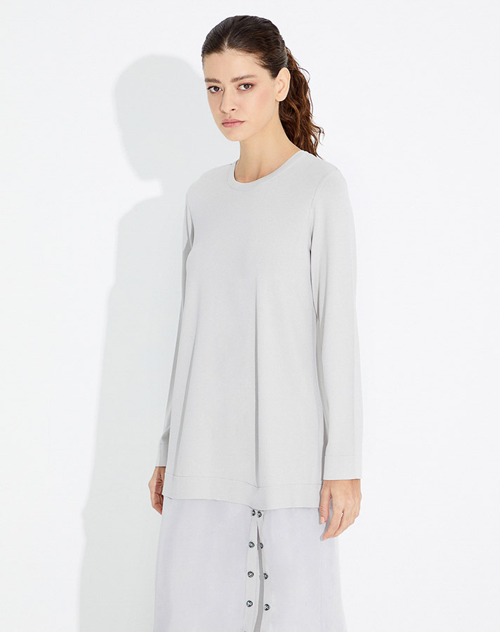 T23Y-6021 Etek Ucu Taş Düğmeli Triko Tunik - 5
