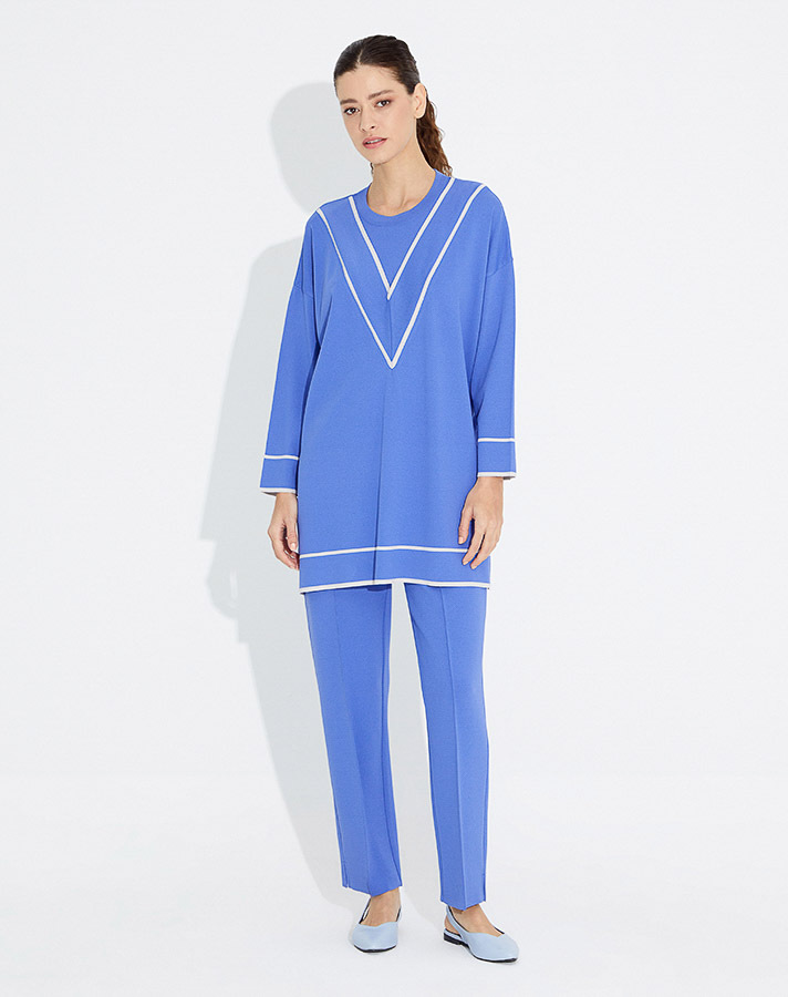 T23Y-6022 Gizli V Yaka Triko Tunik - 6