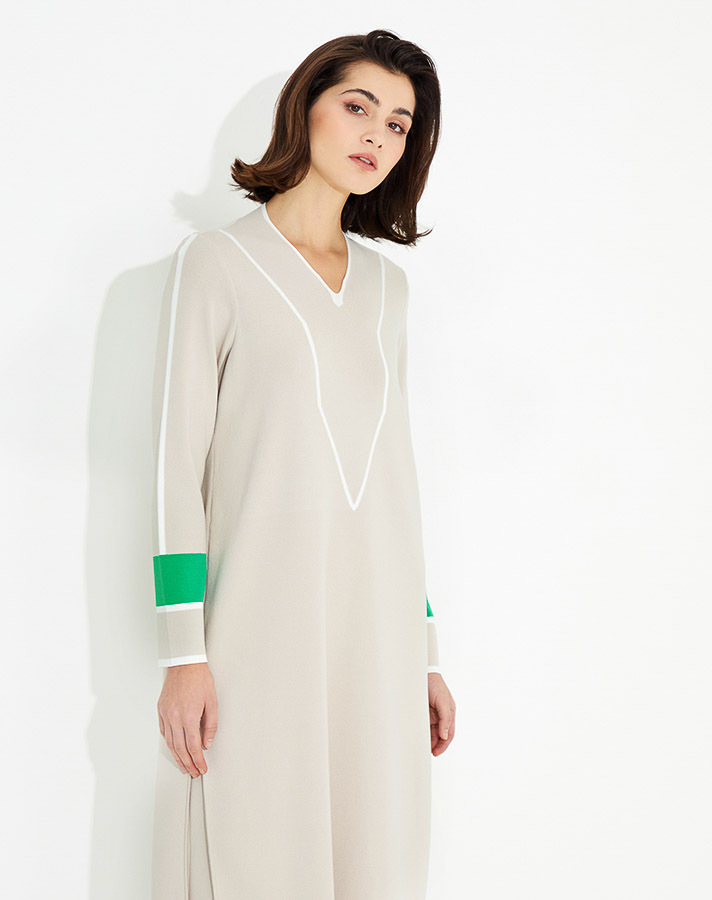 T23Y-6025 V Yaka Uzun Triko Tunik - 2