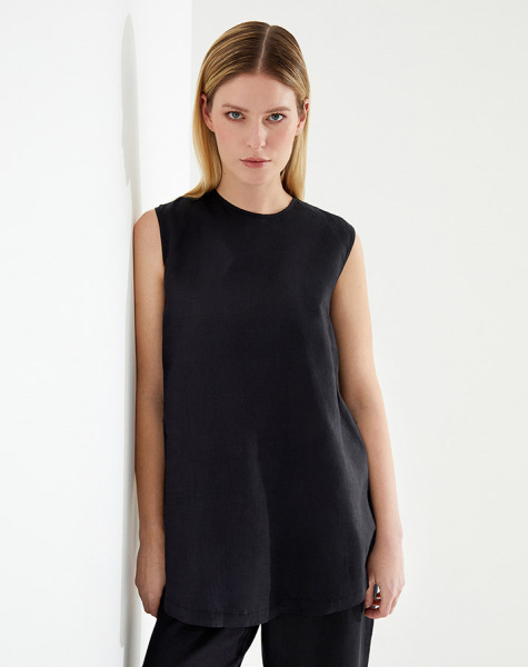 T23Y-6032 Kolsuz Keten Tunik - 4