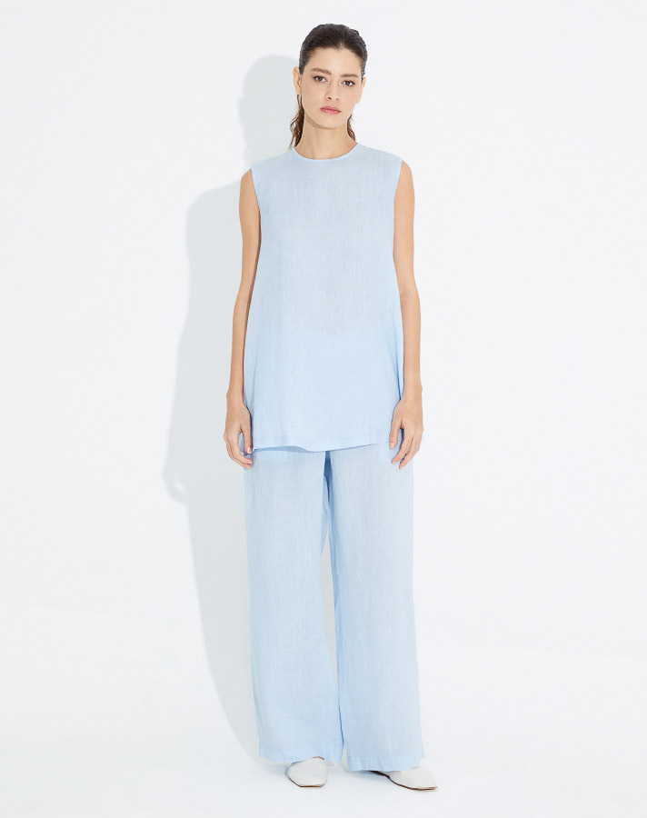 T23Y-6032 Kolsuz Keten Tunik - 1