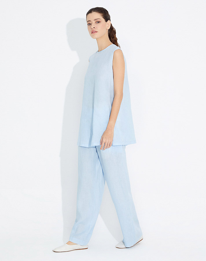 T23Y-6032 Kolsuz Keten Tunik - 2