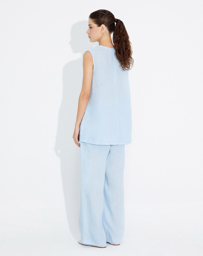 T23Y-6032 Kolsuz Keten Tunik - 3