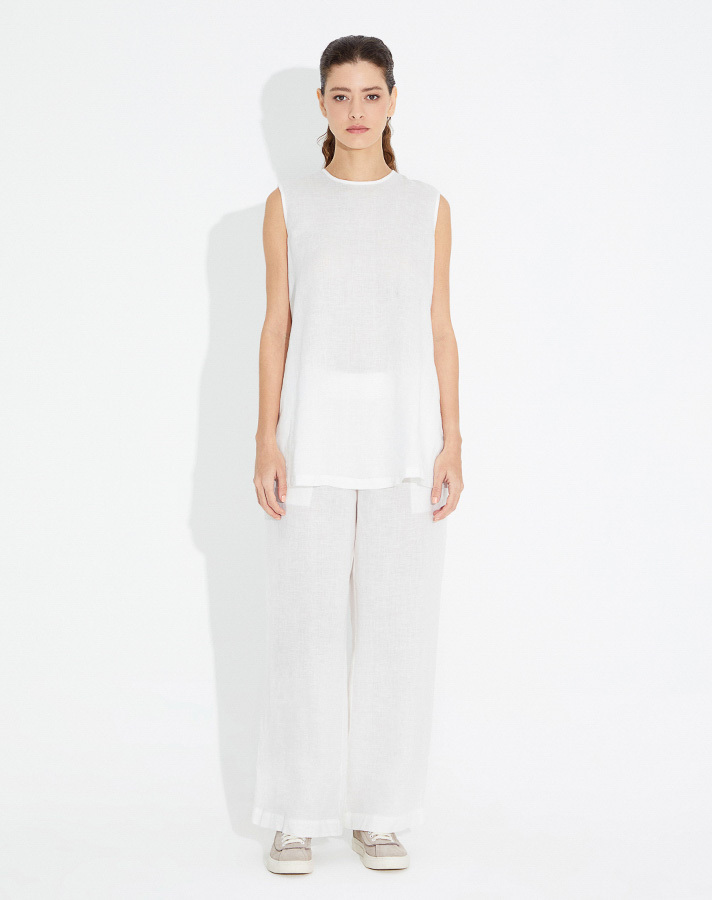 T23Y-6032 Kolsuz Keten Tunik - 6