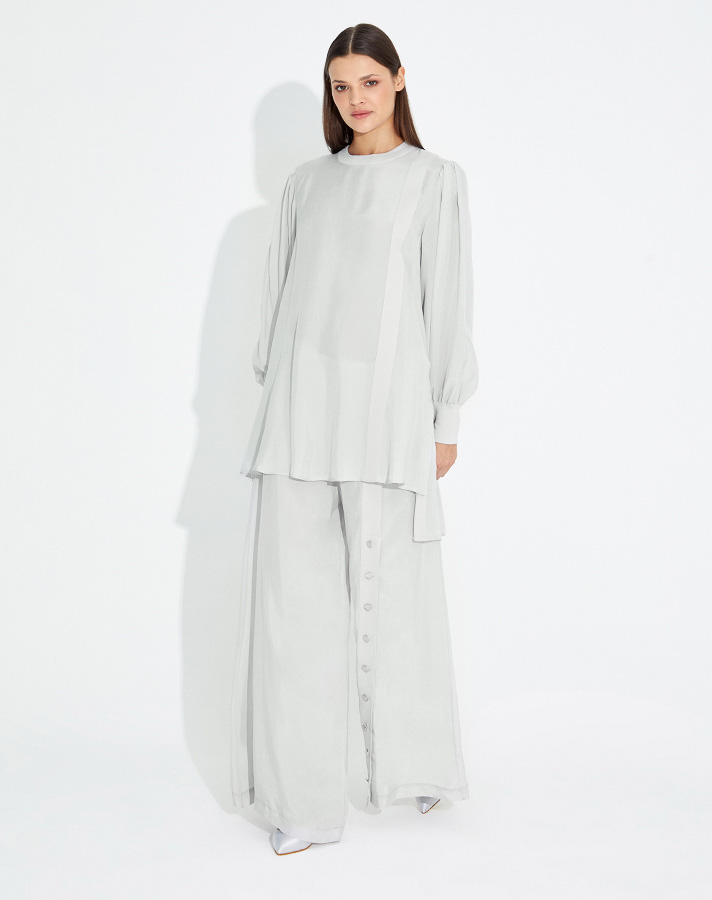 T23Y-6033 Balon Kollu Kupra Tunik - 4