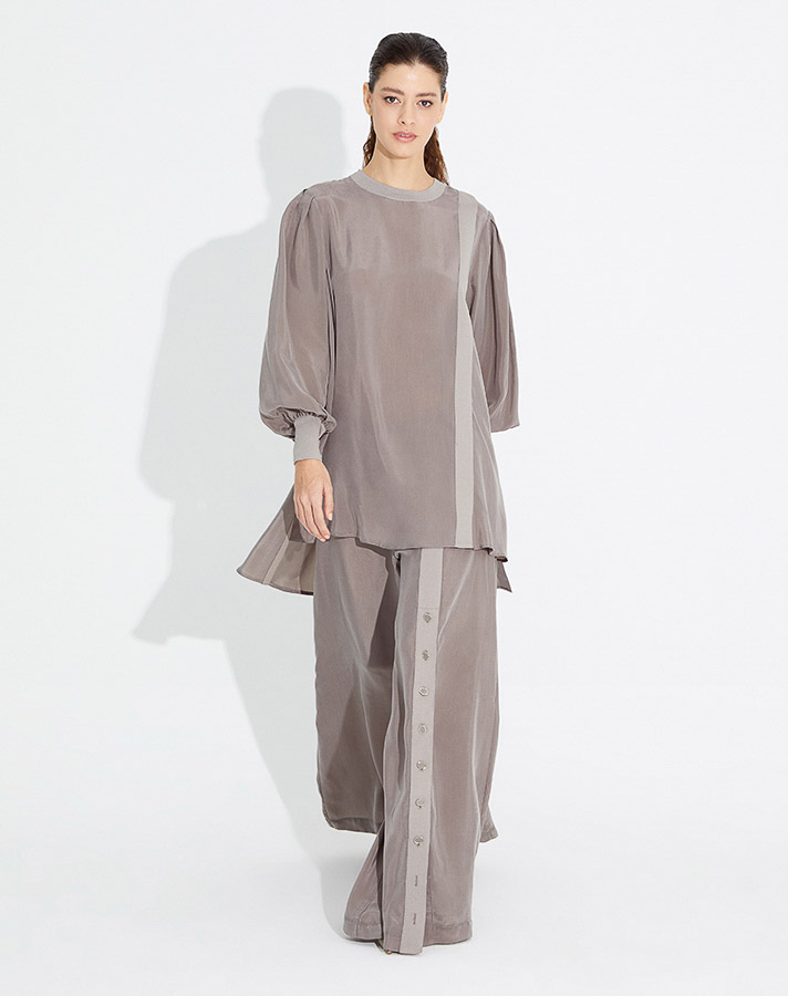 T23Y-6033 Balon Kollu Kupra Tunik - 9