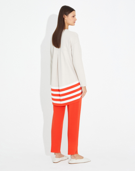 T23Y-7000 Dar Paça Triko Pantolon 1154-ORANGE - 1