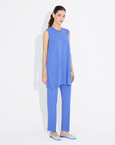 T23Y-7000 Dar Paça Triko Pantolon 1183-BLUE 