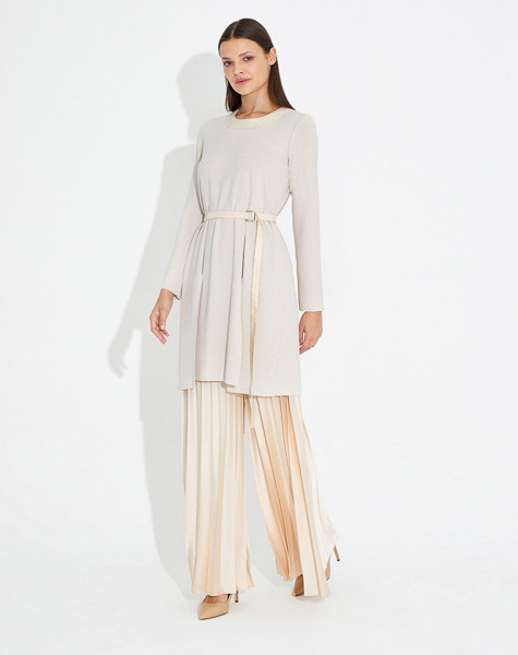 T23Y-7006 Saten Plise Bol Paça Pantolon GREEN - 14