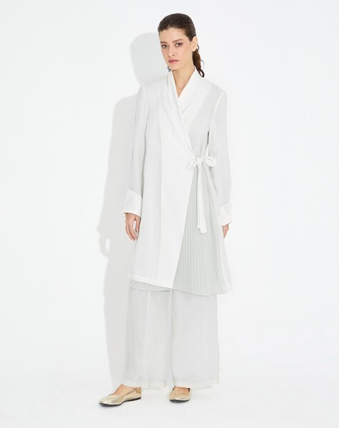 T23Y-7013 Beli Lastikli Bol Paça Kupra Pantolon ECRU 