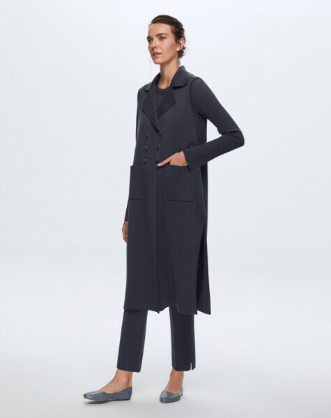 T24K-1000 Uzun Triko Yelek BLACK - 5