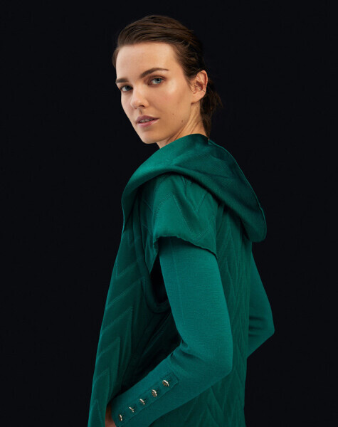 T24K-1001 Kapitone Kapişonlu Yelek IMOLA-EMERLAND - 2