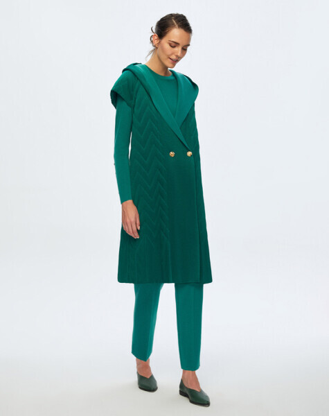 T24K-1001 Kapitone Kapişonlu Yelek IMOLA-EMERLAND 