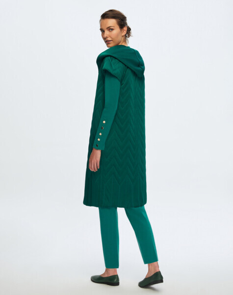 T24K-1001 Kapitone Kapişonlu Yelek PENNA-DARK BLUE - 14