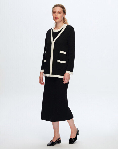 T24K-2013 A Kesim Düz Renk Etek BLACK 