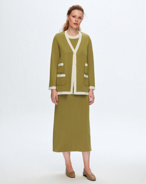 T24K-2013 A Kesim Düz Renk Etek FİABA-OLİVE 