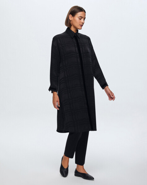 Jakarlı Kupro Siyah Gömlek - 2