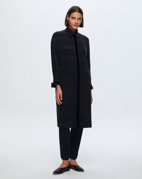 Jakarlı Kupro Siyah Gömlek - MISS DALIDA