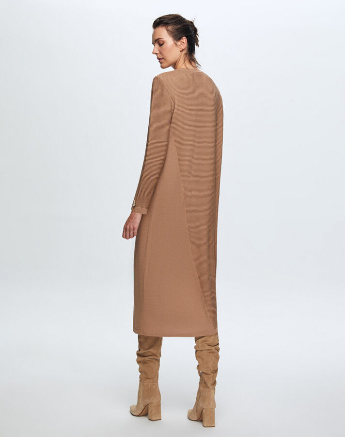 T24K-4001 Fitilli Triko Elbise COMO-CAREMEL - 4
