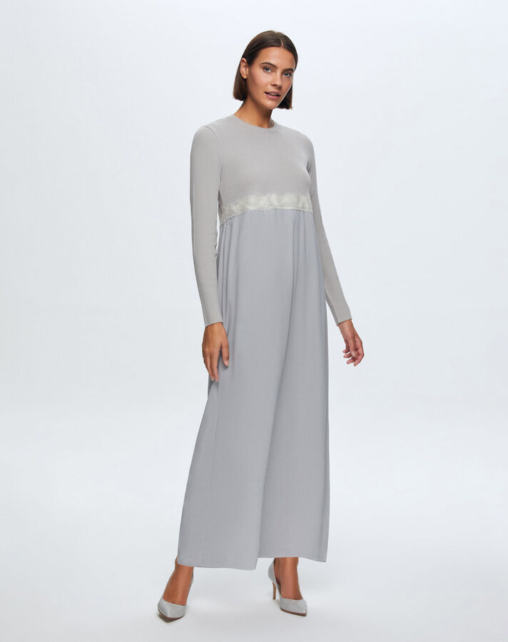 Felt Detailed Knitwear Dress - 1