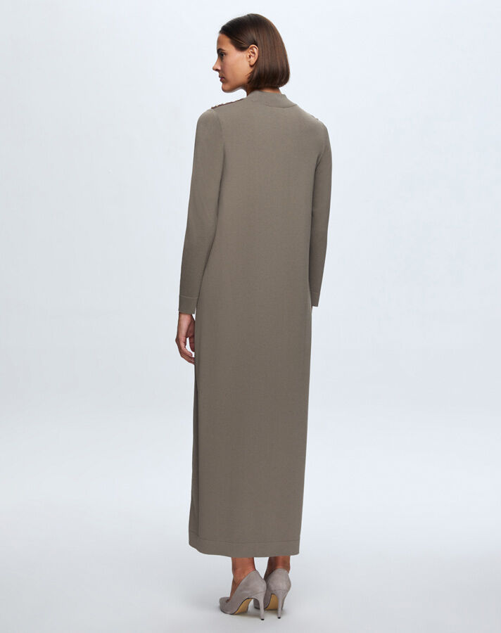 T24K-4009 Parlak Taşlı Elbise 1047-MİNK - 4