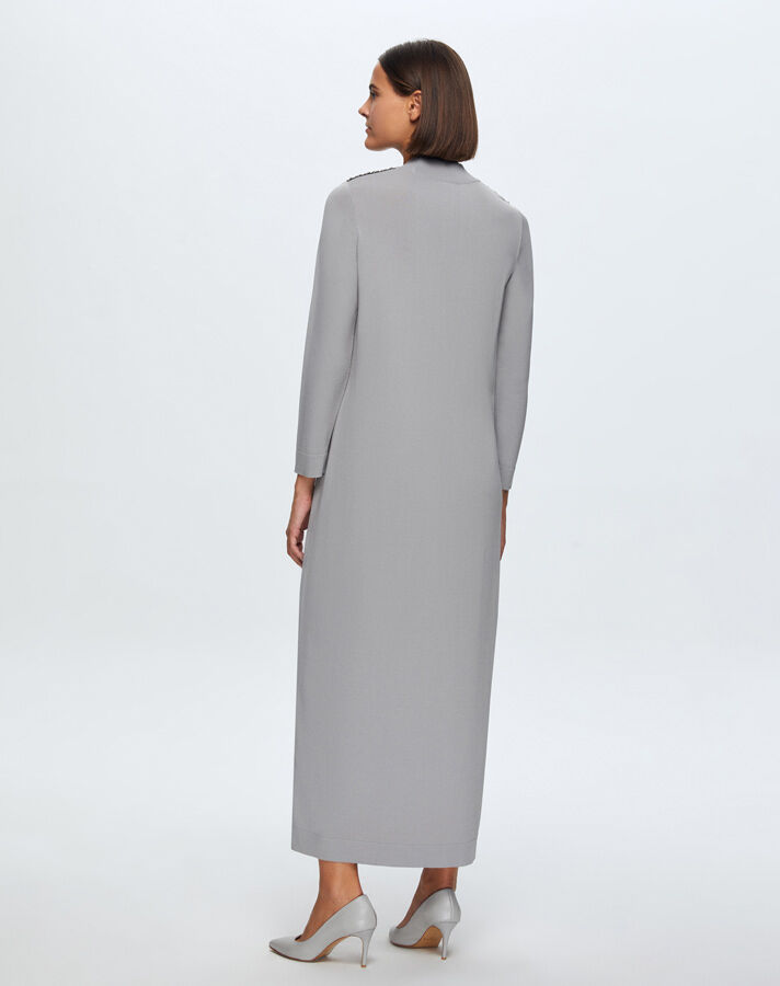 T24K-4009 Parlak Taşlı Elbise 1179-GREY - 2